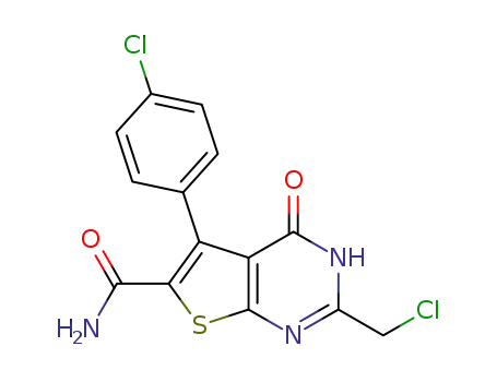 5-(4-chlorophenyl)-3,4-dihydro-2-(chloromethyl)-4-oxothieno-[2,3-d]pyrimidine-6-carboxamide
