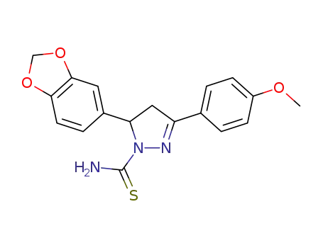 5-(benzo[d][1,3]dioxol-5-yl)-3-(4-methoxyphenyl)-4,5-dihydro-1H-pyrazole-1-carbothioamide