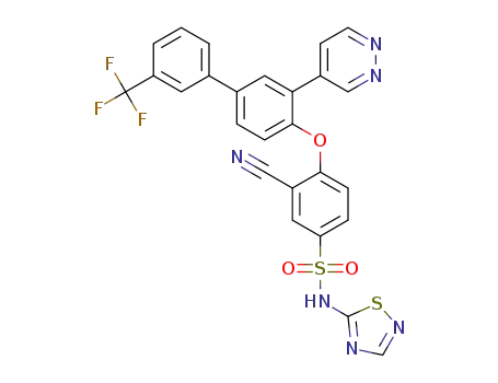 3-Cyano-4-{[3-pyridazin-4-yl-3'-(trifluoromethyl)biphenyl-4-yl]oxy}-N-1,2,4-thiadiazol-5-ylbenzenesulfonamide