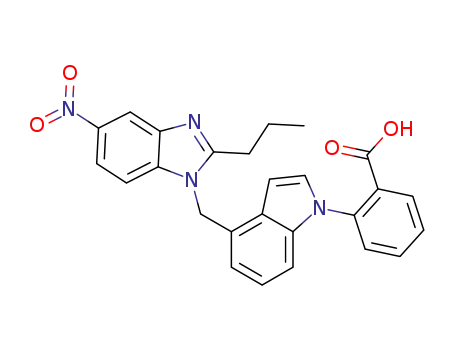 2-(4-((2-propyl-5-nitro-1H-benzo[d]imidazol-1-yl)methyl)-1H-indol-1-yl)benzoic acid