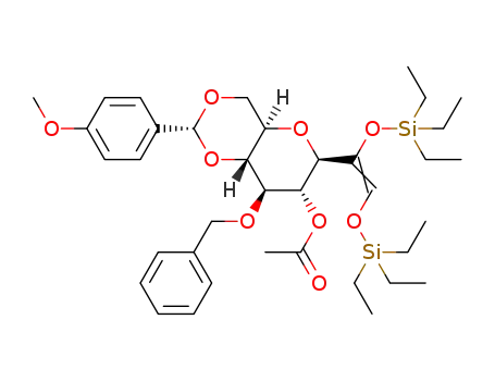 4-O-acetyl-3,7-anhydro-5-O-benzyl-1,2-O-ditriethylsilyl-6,8-O-p-methoxybenzylidene-D-glycero-D-gulo-oct-1-enitol