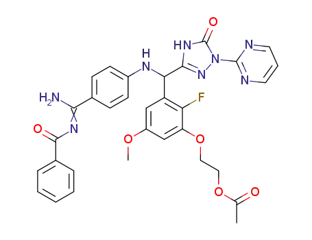 N-[1-amino-1-(4-{[[2-fluoro-3-(2-hydroxyethoxy)-5-methoxyphenyl]-(5-oxo-1-pyrimidin-2-yl-4,5-dihydro-1H-[1,2,4]triazol-3-yl)methyl]amino}phenyl)methylidene]benzamide
