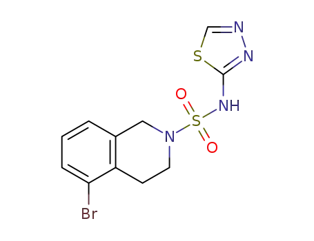Molecular Structure of 1454667-90-3 (5-bromo-N-(1,3,4-thiadiazol-2-yl)-3,4-dihydroisoquinoline-2(1H)-sulfonamide)