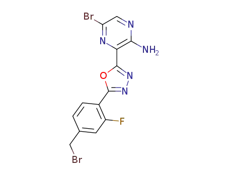 5-bromo-3-(5-(4-(bromomethyl)-2-fluorophenyl)-1,3,4-oxadiazol-2-yl)pyrazin-2-amine