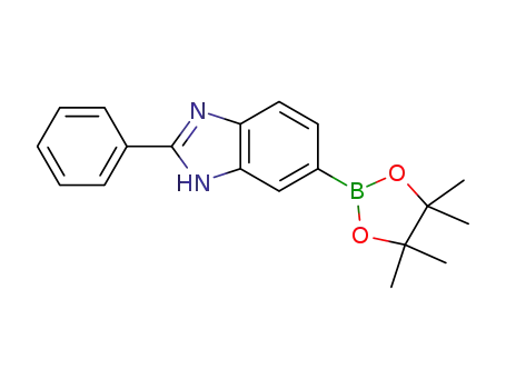 Molecular Structure of 1257250-52-4 (2-phenyl-6-(4,4,5,5-tetramethyl-1,3,2-dioxaborolan-2-yl)-1H-benzo[d]imidazole)
