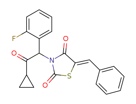 (Z)-5-benzylidene-3-(2-cyclopropyl-1-(2-fluorophenyl)-2-oxoethyl)thiazolidine-2,4-dione