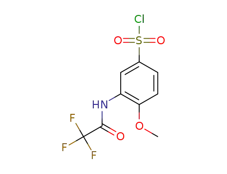 Molecular Structure of 1184086-20-1 (4-methoxy-3-(2,2,2-trifluoroacetamido)benzenesulfonyl chloride)