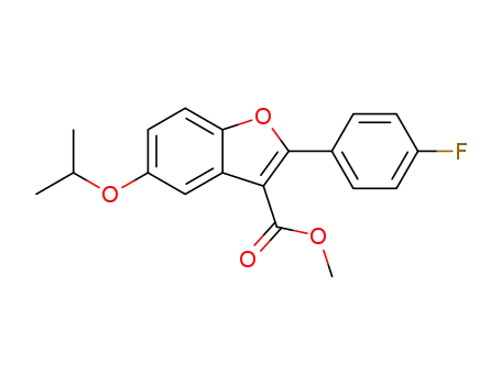Molecular Structure of 1331942-87-0 (methyl 2-(4-fluorophenyl)-5-[(1-methylethyl)oxy]-1-benzofuran-3-carboxylate)