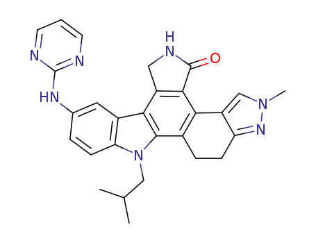 4H-Indazolo[5,4-a]pyrrolo[3,4-c]carbazol-4-one, 2,5,6,11,12,13-hexahydro-2-methyl-11-(2-methylpropyl)-8-(2-pyrimidinyl amino)-