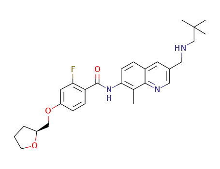 N-(3-{[(2,2-dimethylpropyl)amino]methyl}-8-methylquinolin-7-yl)-2-fluoro-4-[(2S)-tetrahydrofuran-2-ylmethoxy]benzamide