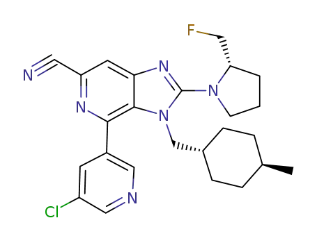 4-(5-chloropyridin-3-yl)-2-[(2S)-2-(fluoromethyl)pyrrolidin-1-yl]-3-[(trans-4-methylcyclohexyl)methyl]-3H-imidazo[4,5-c]pyridine-6-carbonitrile