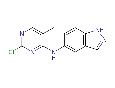 Molecular Structure of 1257302-90-1 (N-(2-chloro-5-methylpyrimidin-4-yl)-1H-indazol-5-amine)