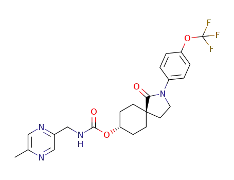 (5-methyl-pyrazin-2-ylmethyl)-carbamic acid [(5α,8β)-1-oxo-2-(4-trifluoromethoxy-phenyl)-2-aza-spiro[4.5]dec-8-yl] ester