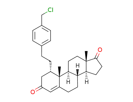 Molecular Structure of 1430413-10-7 ((+)-1α-(4-(chloromethyl)phenethyl)-4-androstene-3,17-dione)
