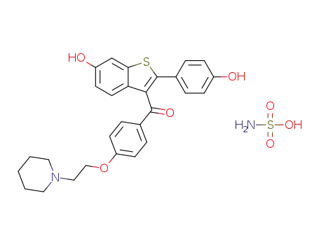 Molecular Structure of 1326716-58-8 ([6-hydroxy-2-(4-hydroxyphenyl)-benzothiophene-3-yl]-[4-[2-(1-piperidyl)ethoxy]phenyl]methanone sulfamate)