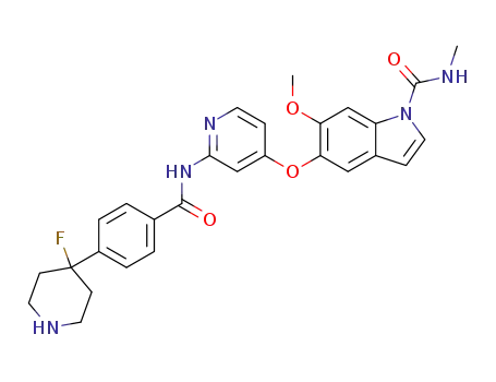 5-((2-(4-(4-fluoropiperidin-4-yl)benzamide)pyridin-4-yl)oxy)-6-methoxy-N-methyl-1H-indole-1-carboxamide