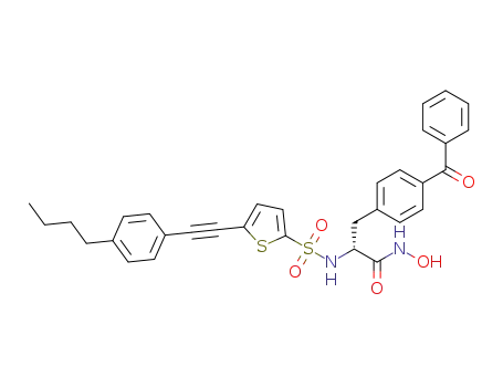 (2R)-3-(4-benzoylphenyl)-2-(5-((4-butylphenyl)ethynyl)thiophene-2-sulfonamido)-N-hydroxypropanamide
