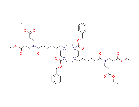 dibenzyl 4,10-bis(6-(bis(3-ethoxy-3-oxopropyl)amino)-6-oxohexyl)-1,4,7,10-tetraazacyclododecane-1,7-dicarboxylate