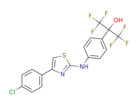 2-(4-(4-(4-chlorophenyl)thiazol-2-ylamino)phenyl)-1,1,1,3,3,3-hexafluoropropan-2-ol