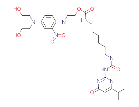 2-({4-[bis(2-hydroxyethyl)amino]-2-nitrophenyl}amino)ethyl[6-({[(6-isopropyl-4-oxo-1,4-dihydropyrimidin-2-yl)amino]carbonyl}amino)hexyl]carbamate