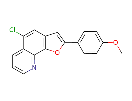 Molecular Structure of 113503-81-4 (5-chloro-2-p-methoxyphenylfuro<3,2-h>quinoline)