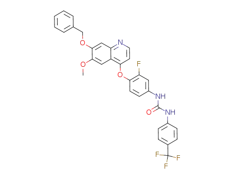 Urea,
N-[3-fluoro-4-[[6-methoxy-7-(phenylmethoxy)-4-quinolinyl]oxy]phenyl]-N'-
[4-(trifluoromethyl)phenyl]-
