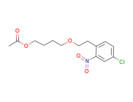 Molecular Structure of 807639-73-2 (1-Butanol, 4-[2-(4-chloro-2-nitrophenyl)ethoxy]-, acetate (ester))