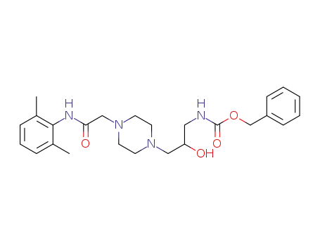 Molecular Structure of 727412-96-6 (N-(2,6-dimethylphenyl)-2-(4-{2-hydroxy-3-[(phenylmethoxy)carbonylamino]propyl}piperazinyl)acetamide)
