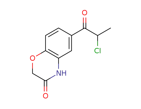 Molecular Structure of 293741-63-6 (6-(2-CHLORO-PROPIONYL)-4H-BENZO[1,4]OXAZIN-3-ONE)