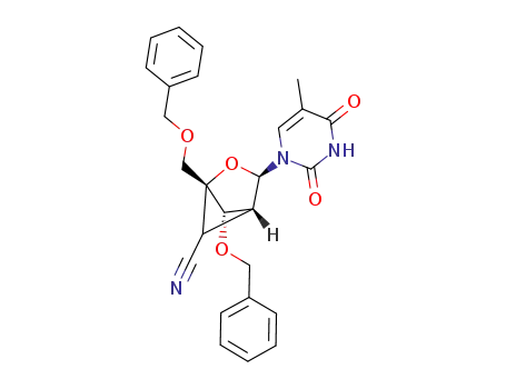 (1R,3R,4R,6S)-1-benzyloxymethyl-6-benzyloxy-5-carbonitrile-3-(thymin-1-yl)-2-oxabicyclo[2.1.1]hexane