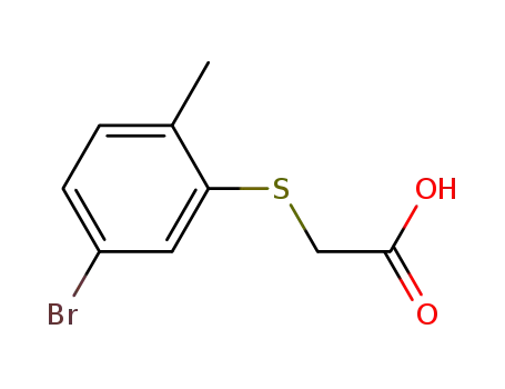 Molecular Structure of 845746-14-7 (Acetic acid, [(5-bromo-2-methylphenyl)thio]-)