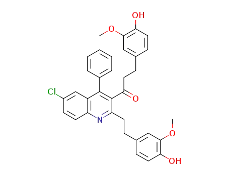 1-(6-chloro-2-(4-hydroxy-3-methoxyphenethyl)-4-phenylquinolin-3-yl)-3-(4-hydroxy-3-methoxyphenyl)propan-1-one