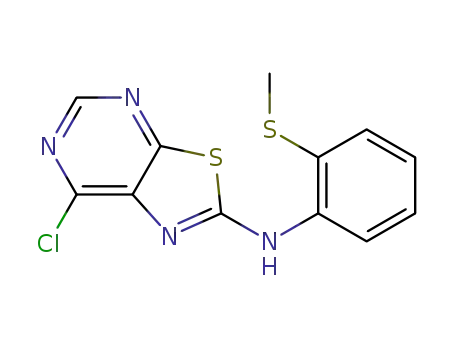 Molecular Structure of 1000709-67-0 ((7-chloro-thiazolo[5,4-d]pyrimidin-2-yl)-(2-methylsulfanyl-phenyl)-amine)