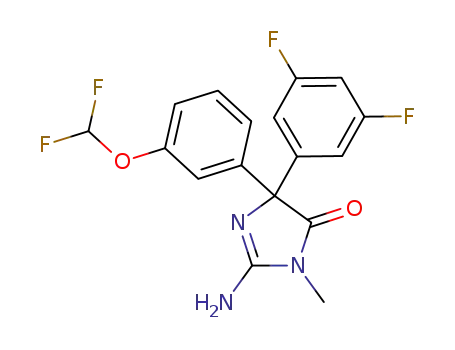 Molecular Structure of 1622219-58-2 (2-amino-4-(3-(difluoromethoxy)phenyl)-4-(3,5-difluorophenyl)-1-methyl-1H-imidazol-5(4H)-one)