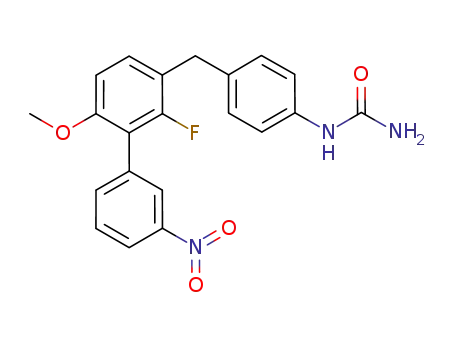1-(4-((2-fluoro-6-methoxy-3'-nitro-[1,1'-biphenyl]-3-yl)methyl)phenyl)urea