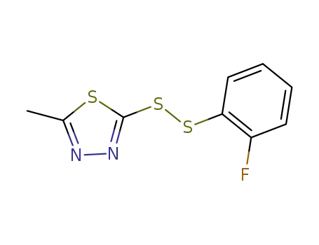 Molecular Structure of 1402734-90-0 (2-((2-fluorophenyl)disulfanyl)-5-methyl-1,3,4-thiadiazole)
