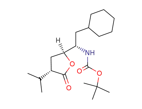 (3S,5S)-5-[(1S)-1-(t-butoxycarbonyl)amino-2-cyclohexylethyl]-3-isopropyldihydrofuran-2(3H)-one