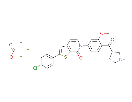 (+/-)-2-(4-chloro-phenyl)-6-[3-methoxy-4-(pyrrolidine-3-carbonyl)-phenyl]-6H-thieno[2,3-c]pyridin-7-one trifluoroacetic acid