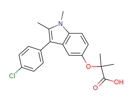 Propanoic acid, 2-((3-(4-chlorophenyl)-1,2-dimethyl-1H-indol-5-yl)oxy)-2-methyl-