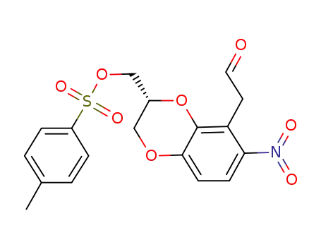1,4-Benzodioxin-5-acetaldehyde,
2,3-dihydro-3-[[[(4-methylphenyl)sulfonyl]oxy]methyl]-6-nitro-, (3R)-