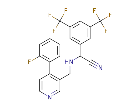 2-(3,5-bis(trifluoromethyl)phenyl)-2-((4-(2-fluorophenyl)pyridin-3-yl)methylamino)acetonitrile