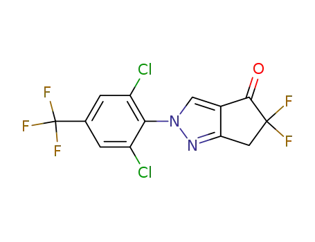 Molecular Structure of 333995-57-6 (2-[2,6-dichloro-4-(trifluoromethyl)phenyl]-5,5-difluoro-5,6-dihydrocyclopenta[c]pyrazol-4-one)