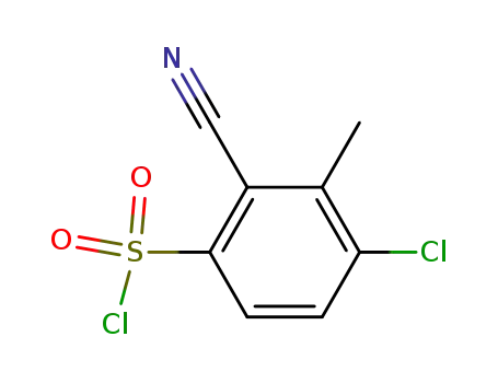 Molecular Structure of 850154-07-3 (Benzenesulfonyl chloride, 4-chloro-2-cyano-3-methyl-)