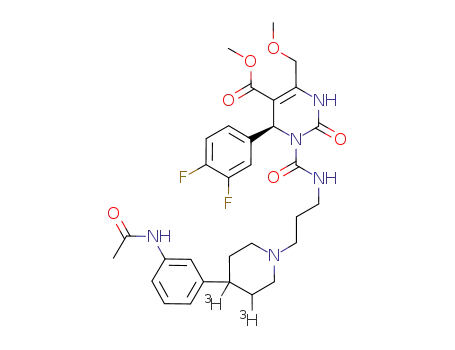 tritiated methyl (4S)-3-{[(3-{4-[3-(acetylamino)phenyl]-1-piperidinyl}propyl)amino]carbonyl}-4-(3,4-difluorophenyl)-6-(methoxymethyl)-2-oxo-1,2,3,4-tetrahydro-5-pyrimidinecarboxylate