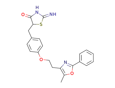 4(5H)-Thiazolone,
2-amino-5-[[4-[2-(5-methyl-2-phenyl-4-oxazolyl)ethoxy]phenyl]methyl]-