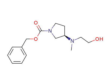Molecular Structure of 1353979-31-3 (3-[(2-Hydroxy-ethyl)-Methyl-aMino]-pyrrolidine-1-carboxylic acid benzyl ester)