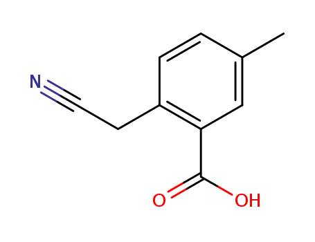 Molecular Structure of 99184-74-4 (2-(cyanomethyl)-5-methylbenzoic acid)