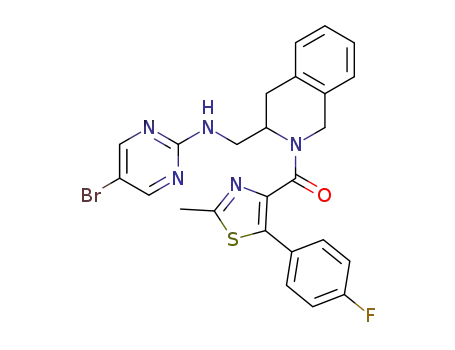 1-(3-((5-bromo-pyrimidin-2-ylamino)-methyl)-3,4-dihydro-1H-isoquinolin-2-yl)-1-(5-(4-fluoro-phenyl)-2-methyl-thiazol-4-yl)-methanone