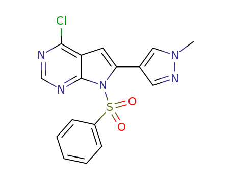 4-chloro-6-(1-methyl-1H-pyrazol-4-yl)-7-(phenylsulfonyl)-7H-pyrrolo[2,3-d]pyrimidine