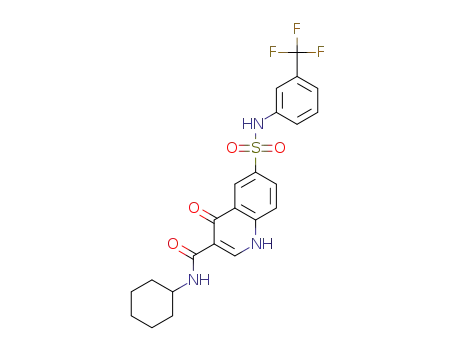 N-cyclohexyl-4-oxo-6-(N-(3-(trifluoromethyl)phenyl)sulfamoyl)-1,4-dihydroquinoline-3-carboxamide